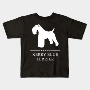 Kerry Blue Terrier Dog White Silhouette Kids T-Shirt